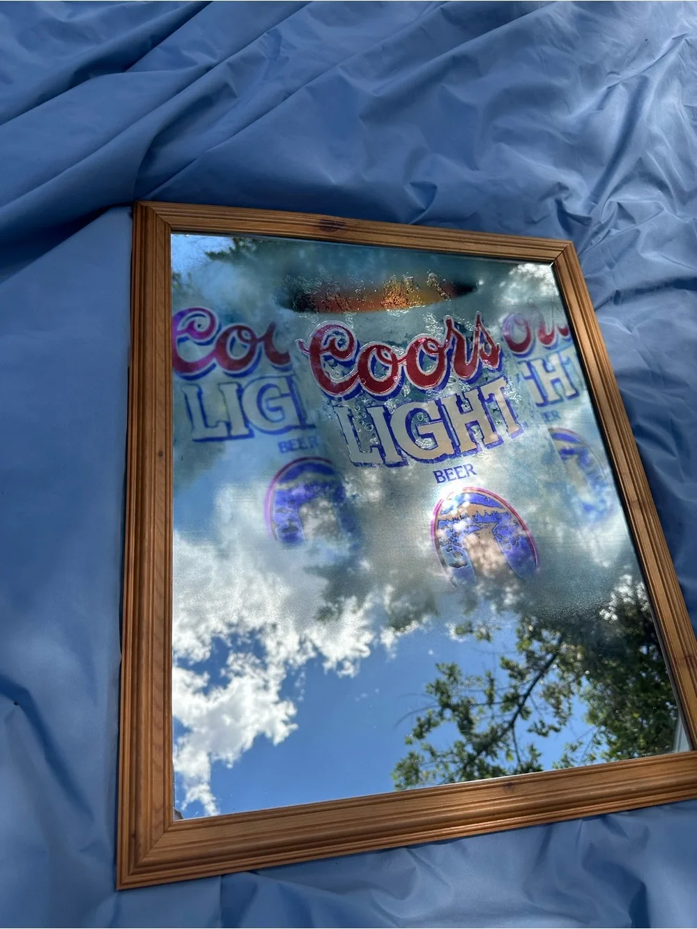 Vintage Coors Light Bar Mirror. Late 90s - 21x24.5” -Man Cave. Dorm. Beer lover!